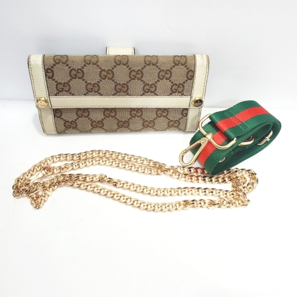 Gucci Handbags - GUCCI authentic canvas and leather GG monogram  long wallet